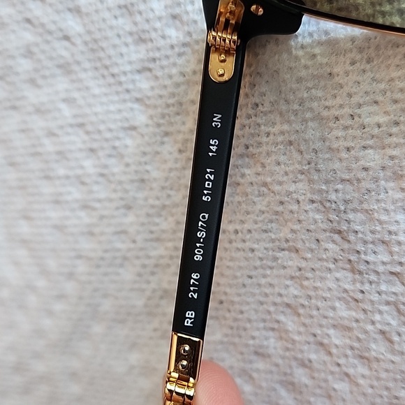 Ray-ban Clubmaster Folding Blue Mirrored Lenses Gold - Picture 7 of 11